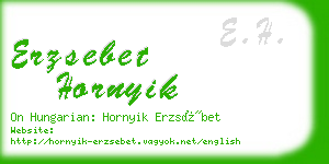 erzsebet hornyik business card